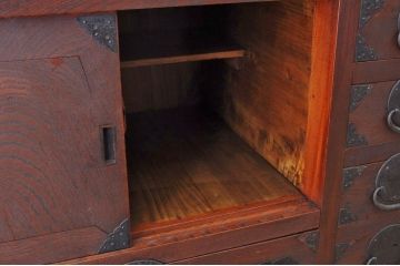 アンティーク家具　前面欅!古い商家のシックな帳場箪笥