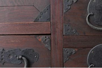 アンティーク家具　前面欅!古い商家のシックな帳場箪笥