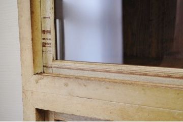 アンティーク家具　古いペイントの大きな重ね収納棚