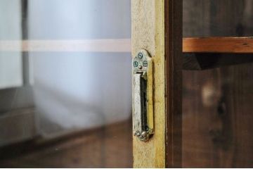 アンティーク家具　古いペイントの大きな重ね収納棚