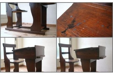 アンティーク家具　★イギリスアンティーク!!1人掛けのスクールデスク(机、在宅ワーク、在宅用)1