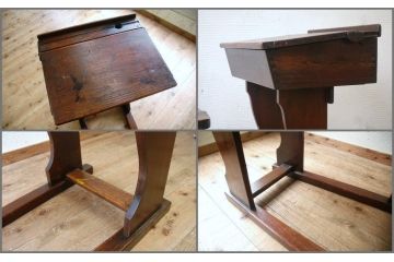 アンティーク家具　★イギリスアンティーク!!1人掛けのスクールデスク(机、在宅ワーク、在宅用)1