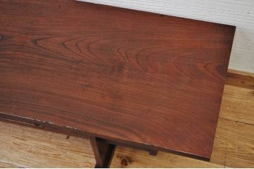 アンティーク家具　高級品!古い欅材の引き出し付一枚板裁ち板(机)