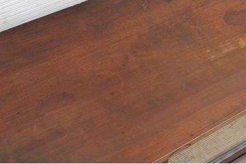 アンティーク家具　天板一枚板!古い木のモールガラスローボード(置き床)