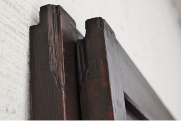 古いガラス格子帯戸4枚セット(ガラス帯戸)
