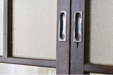 古いお家のダイヤガラス引き戸4枚セット