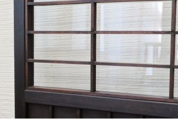 味のある古い格子ガラス引き戸2枚セット