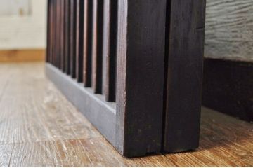味のある古い格子ガラス引き戸2枚セット