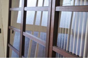 ◇古い商家の蔵戸のようなガラス格子戸4枚セット