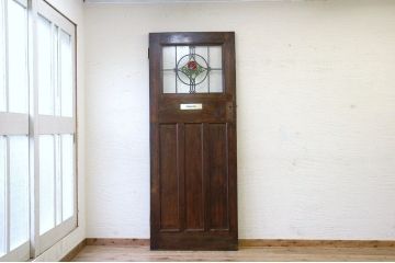 イギリスアンティーク!!オーク材のステンドグラスドア