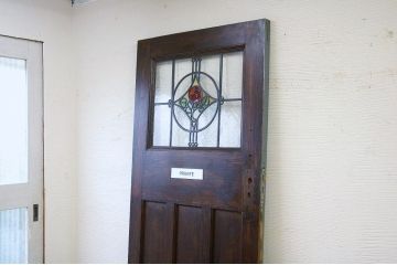 イギリスアンティーク!!オーク材のステンドグラスドア