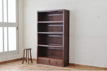 アンティーク家具　日本楽器製(山葉、ヤマハ)引き出し付スタッキング本棚
