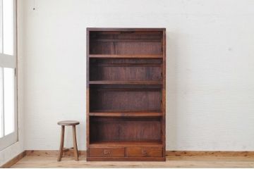 アンティーク家具　日本楽器製(山葉、ヤマハ)引き出し付スタッキング本棚