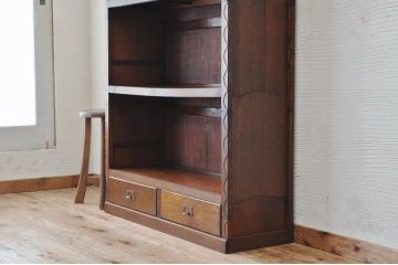 アンティーク家具　日本楽器製(山葉、ヤマハ)引き出し付スタッキング本棚