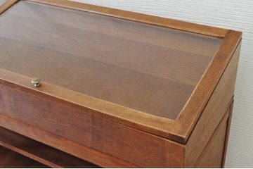 アンティーク家具　極上!古いナラ材の上開きガラスケース