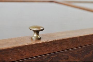 アンティーク家具　極上!古いナラ材の上開きガラスケース