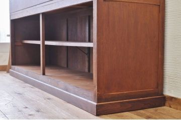 アンティーク家具　極上!古いナラ材の上開きガラスケース