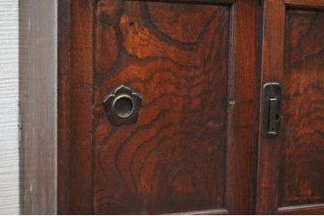 アンティーク家具　前面欅!古い欅材の小振りな帳場小箪笥