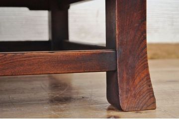 アンティーク家具　☆古い欅材の漆塗り切り株座卓