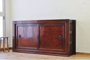 極上美品!玉杢欅一枚板　美しい収納箪笥サイドボード