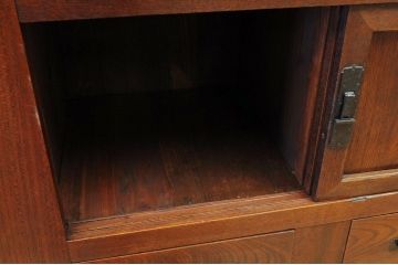 アンティーク家具　極上!古い欅材の重厚で美しい収納箪笥サイドボード