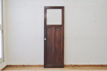 古い木のガラスドアノブ銀モールガラスドア(扉)1