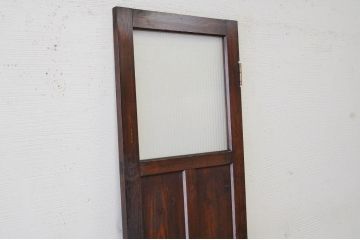 古い木のガラスドアノブ銀モールガラスドア(扉)1