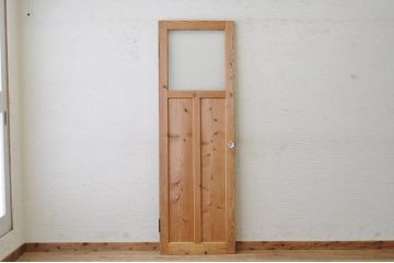古い木味のガラスドアノブ銀モールガラスドア(扉)2