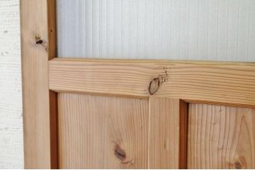 古い木味のガラスドアノブ銀モールガラスドア(扉)2