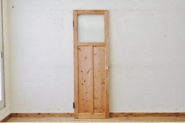 古い木味のガラスドアノブのモールガラスドア(扉)6