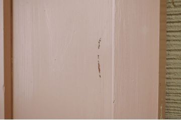 古いペイントのガラスドアノブのモールガラスドア(扉)8