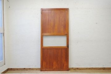 古い木の銀モールガラスドア(扉)