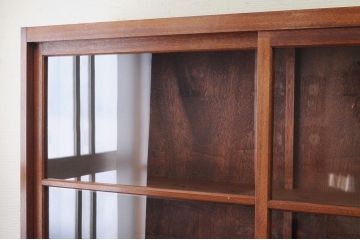 アンティーク家具　古い木のシンプルな収納棚(飾り棚、ガラスケース)1　4台有