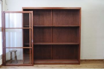 アンティーク家具　古い木のシンプルな収納棚(飾り棚、ガラスケース)2　4台有