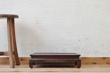 アンティーク雑貨　古い唐木の象嵌入り花台(傷み有)