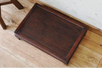 アンティーク雑貨　古い唐木の象嵌入り花台(傷み有)