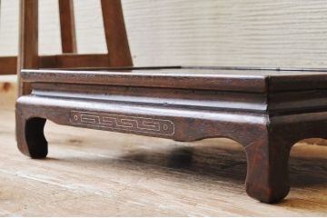 アンティーク雑貨　古い唐木の象嵌入り花台(傷み有)