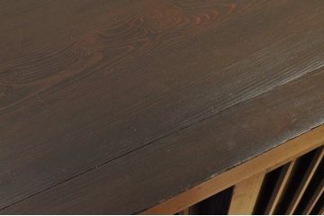 アンティーク家具　味のある縦格子時代箪笥サイドボード(水屋箪笥)