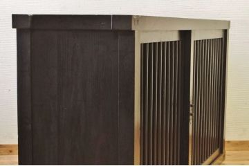 アンティーク家具　味のある縦格子時代箪笥サイドボード(水屋箪笥)