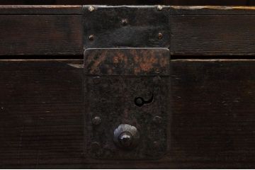 アンティーク家具　味のある縦格子時代箪笥サイドボード(水屋箪笥)