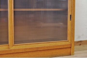 アンティーク家具　モールガラス食器棚カウンターテーブル2