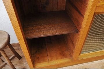 アンティーク家具　モールガラス食器棚カウンターテーブル2