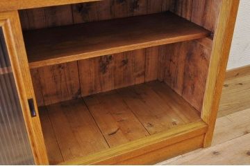 アンティーク家具　モールガラス食器棚カウンターテーブル2