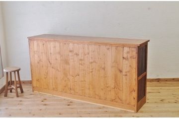 アンティーク家具　モールガラス食器棚カウンターテーブル2