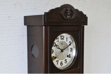 アンティーク雑貨　面取りガラスの素敵でレトロな掛け時計(ボンボン時計)