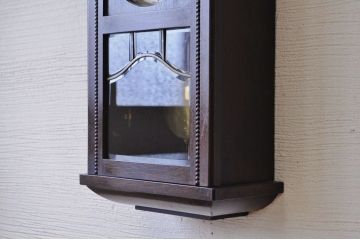 アンティーク雑貨　面取りガラスの素敵でレトロな掛け時計(ボンボン時計)