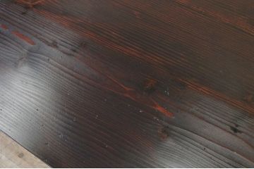 アンティーク家具　古い木の大きな両面引き出し付作業台(テーブル)