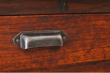 アンティーク家具　古い木の大きな両面引き出し付作業台(テーブル)