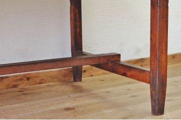 アンティーク家具　古い木の大きな両面引き出し付作業台(テーブル)