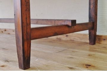 アンティーク家具　古い木の大きな両面引き出し付作業台(テーブル)